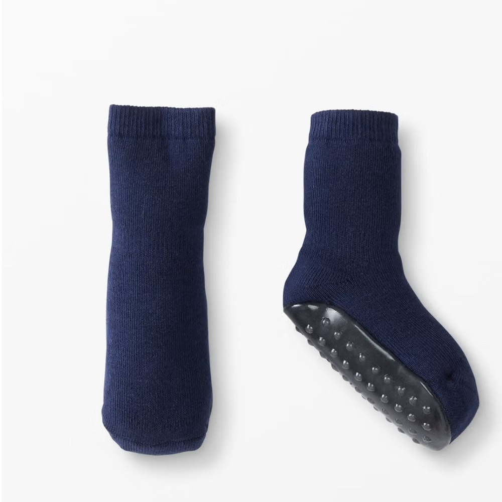 NWT! Hanna Andersson Slipper Socks - Gripper Bottom Early Walker Socks Navy Blue